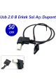 USB 2.0 B Erkek Sol Açı Dupont için 5 Pin Dişi Başlık Anakart Kablo - 50 cm