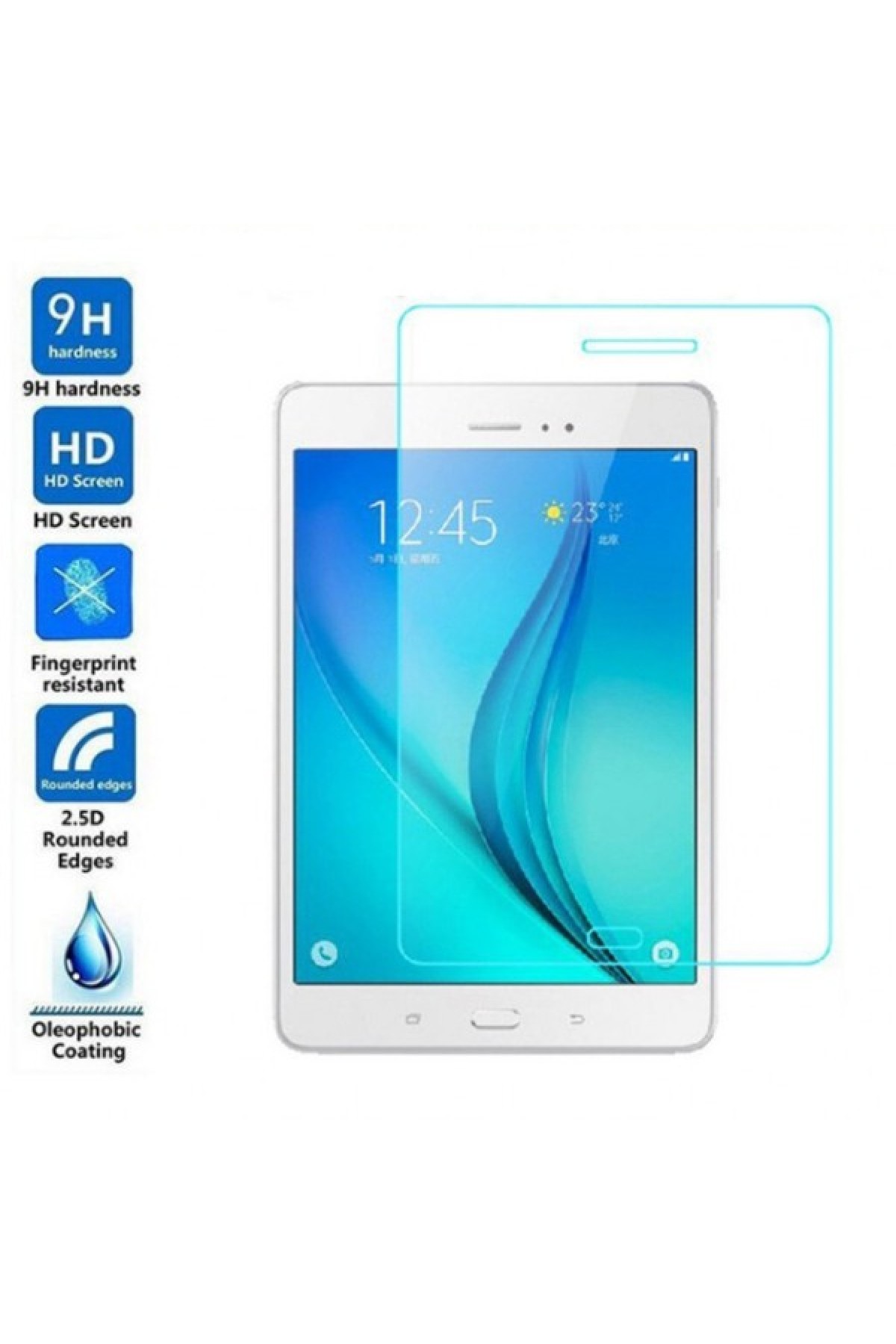 Samsung Galaxy Tab A SM-T350 T355 Temperli Cam Ekran Koruyucu Samsung Galaxy Tab A SM-T350 T355 Temperli Cam Ekran Koruyucu
