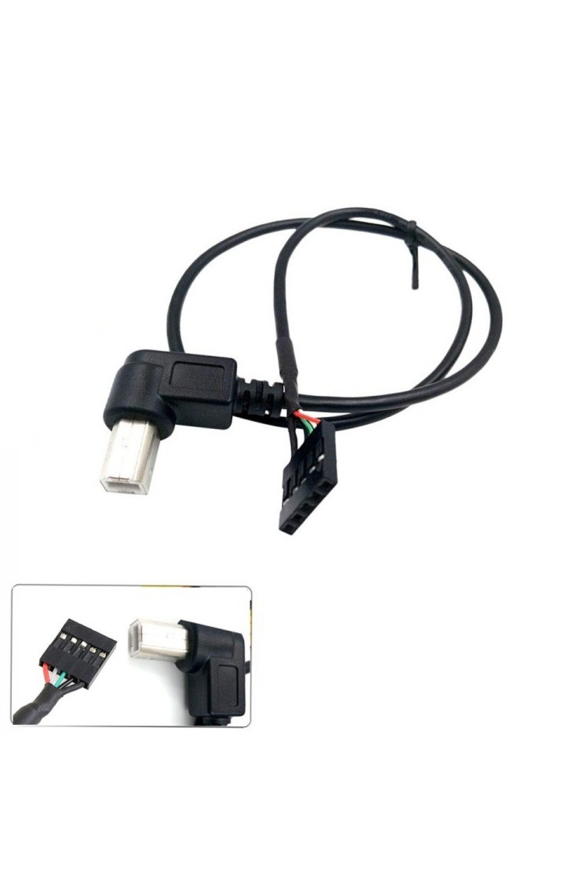 USB 2.0 B Erkek Sol Açı Dupont için 5 Pin Dişi Başlık Anakart Kablo - 50 cm