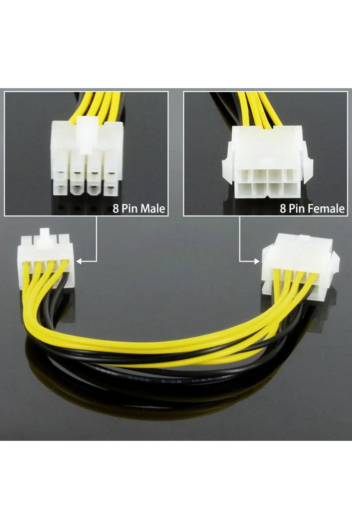 8 Pin ATX Uzatma Kablosu - 15CM 8 Pin ATX Uzatma Kablosu - 15CM