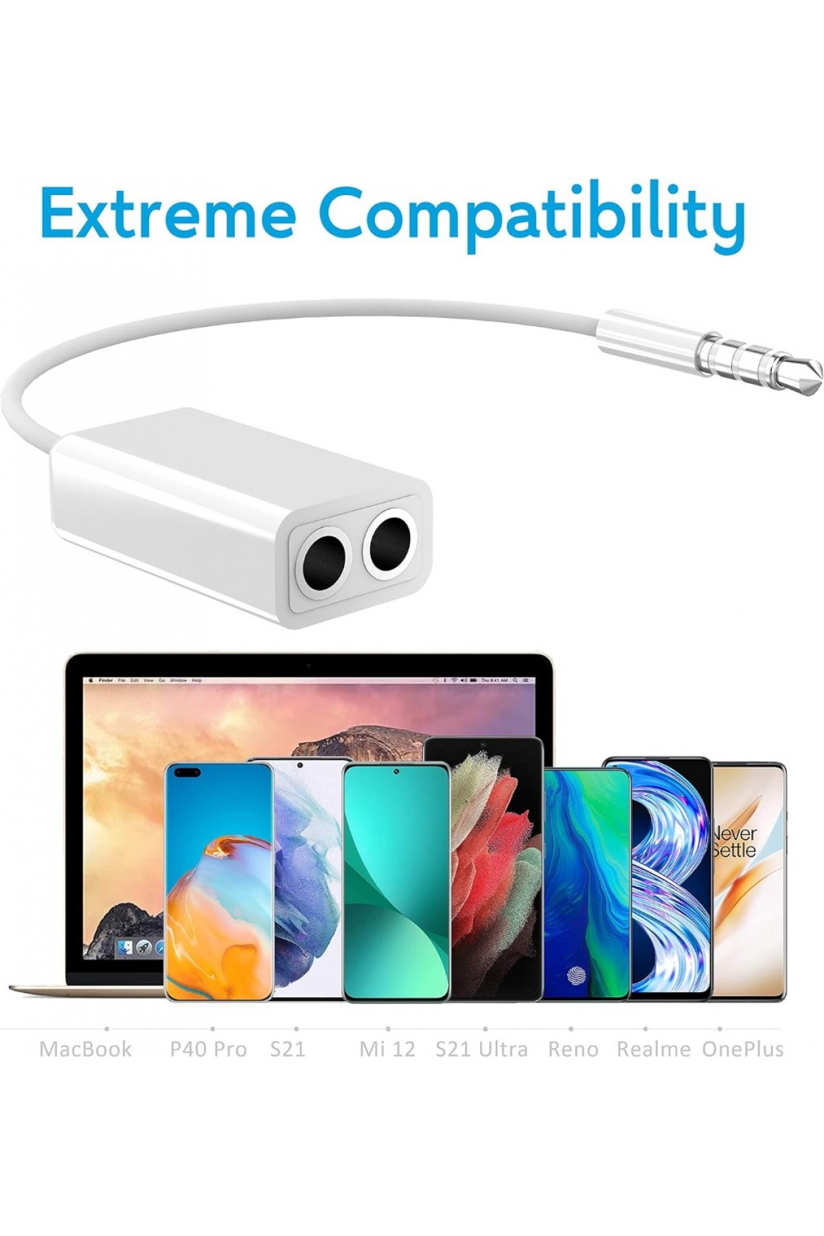 3.5 Mm Stereo 4 Pin Kulaklık Çoklayıcı Kablo Aux Çoklayıcı 15 Cm