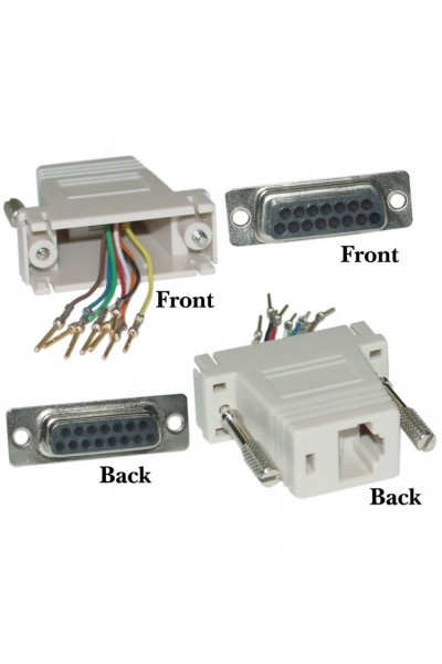Modüler Adaptör Kiti DB15 Dişi RJ45 Dişi